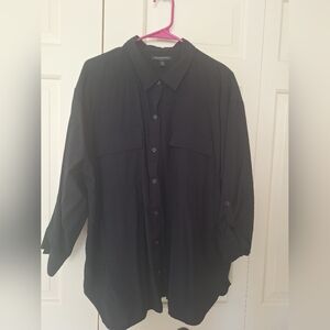 Banana Republic Factory Black Button-Up Shirt Sz XL PETITE